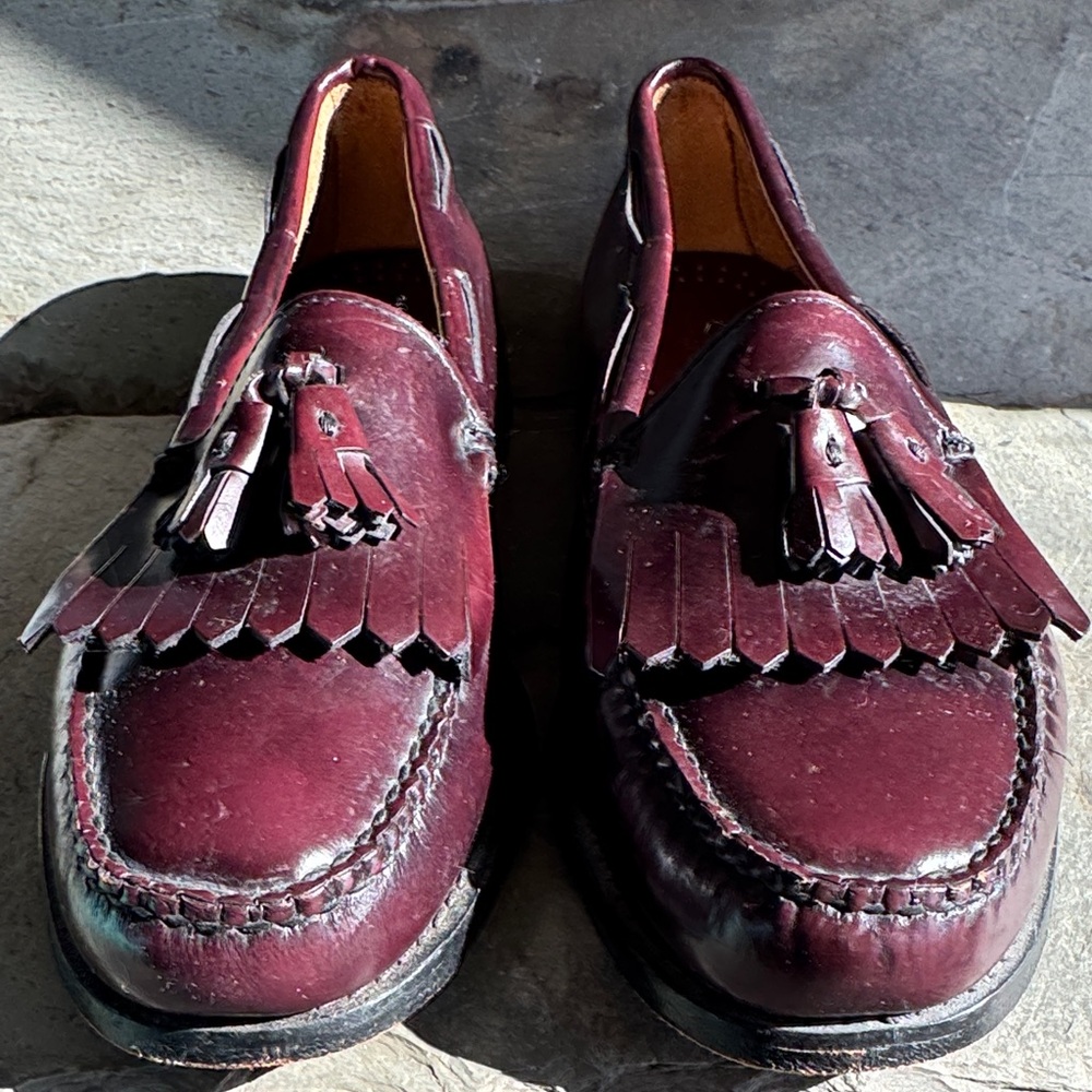 Elegant Maroon Tassel Loafers for Men
